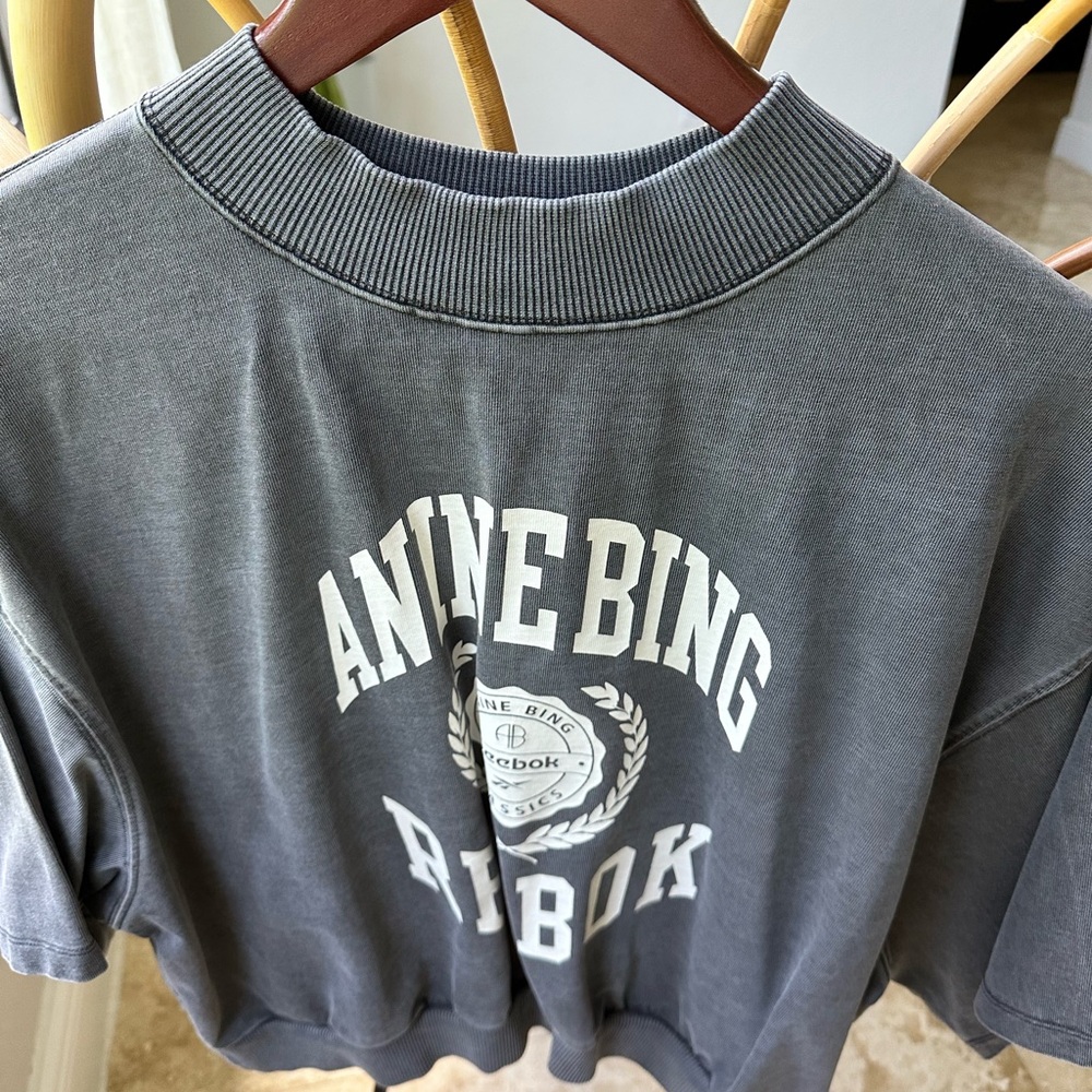 Anine Bing x Reebok Gray T-Shirt NWOT